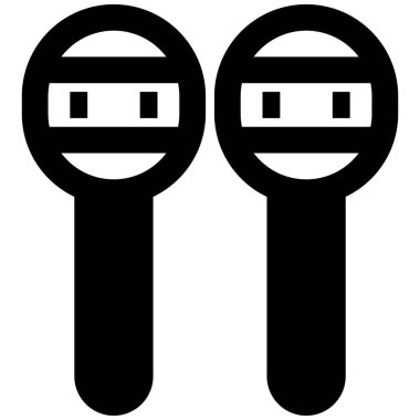 Maracas 'ın tıngırdayan ses efektiyle müzik aleti