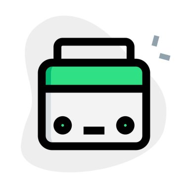 Beyaz arkaplanda izole edilmiş bir radyo aygıtı