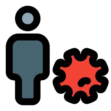 Virüse maruz kalan insan beyaz arka planda izole edildi