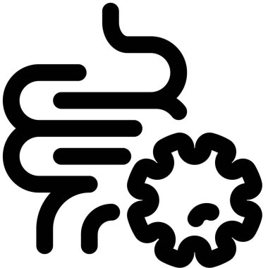 Mide virüsü bulaşmış insan bağırsağı.