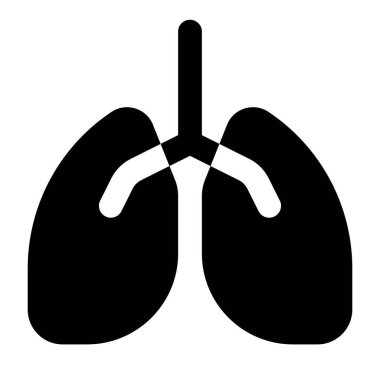 Beyaz arkaplanda insan akciğerleri logosu ve yerleşimi izole edildi
