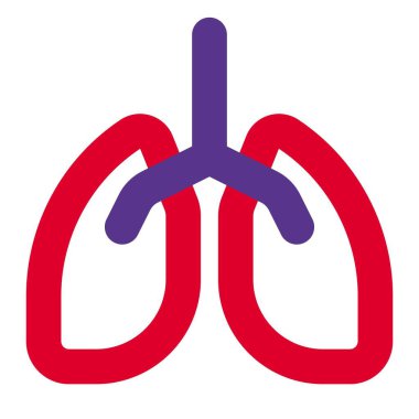 Beyaz arkaplanda insan akciğerleri logosu ve yerleşimi izole edildi