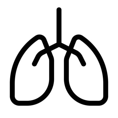 Beyaz arkaplanda insan akciğerleri logosu ve yerleşimi izole edildi