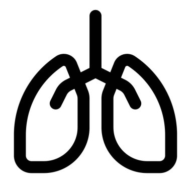 Beyaz arkaplanda insan akciğerleri logosu ve yerleşimi izole edildi