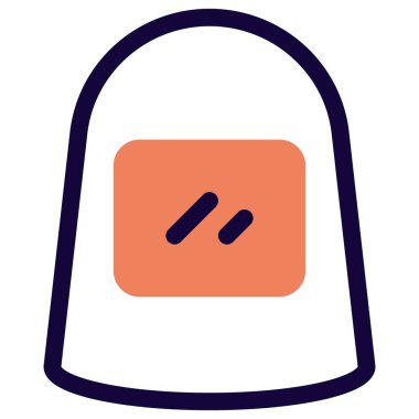 Yüz koruma maskeli tıbbi malzeme.