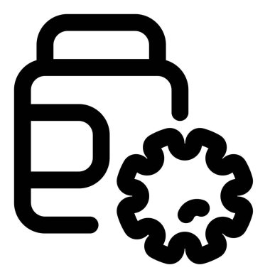 Beyaz arka planda antiviral ilaç içeren ilaç şişesi.