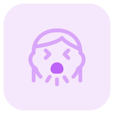 Koronavirüse maruz kalmanın belirtilerinden biri olarak öksüren kadın.