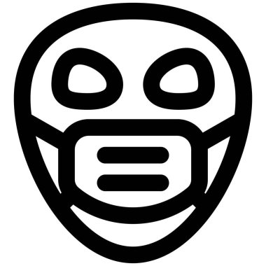 Korunmak için maske takan uzaylı ifadeleri.