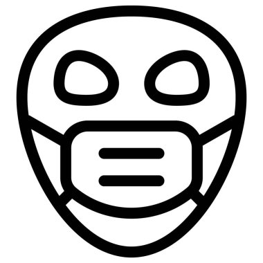 Korunmak için maske takan uzaylı ifadeleri.