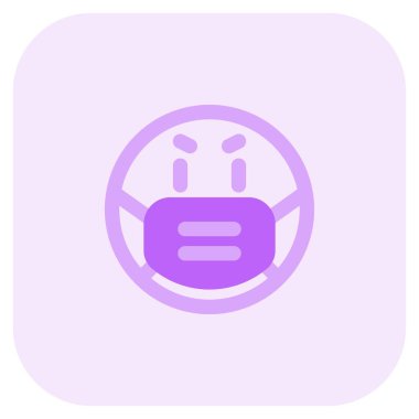 Maske takan kızgın yüz ifadeleri.