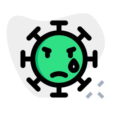 Coronavirus 'un bir emojisinde öfkeyle ağlamak