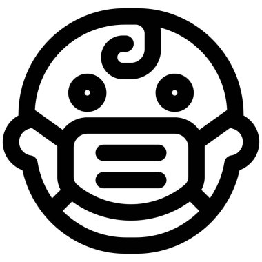 Bebek Covid-19 'un korunması için maske takıyor.