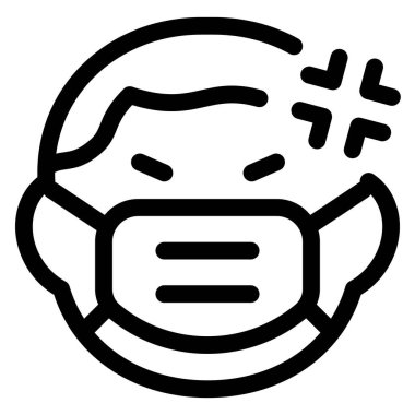 Maske takan yüzü asık küçük bir çocuk.