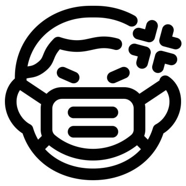 Maske takan yüzü asık küçük bir çocuk.