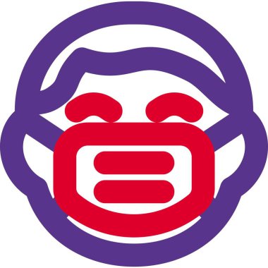 Küçük çocuk maske takarken sırıtıyor.