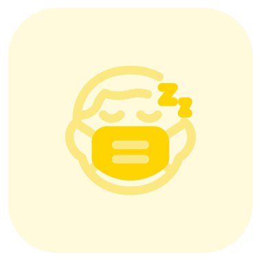 Çocuk covid-19 salgınıyla uyuyor.