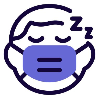 Çocuk covid-19 salgınıyla uyuyor.