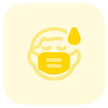 Çocuk koronavirüs enfeksiyonu yüzünden terliyor.