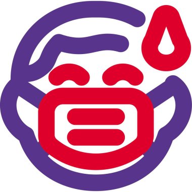 Çocuk soğuk terliyor ve maske takıyor.