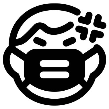 Maske takan yüzü asık küçük bir çocuk.