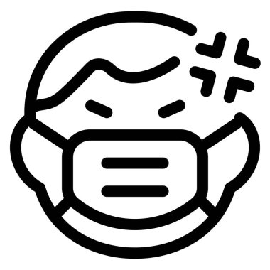 Maske takan yüzü asık küçük bir çocuk.