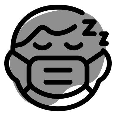 Küçük çocuk maske takarken uyuyor.