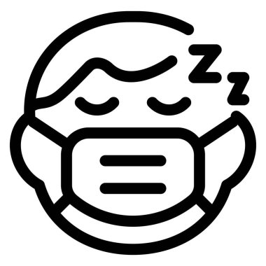 Küçük çocuk maske takarken uyuyor.