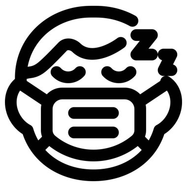 Küçük çocuk maske takarken uyuyor.