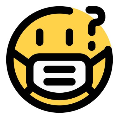 Soru işareti ve maskeli kafası karışık emoji