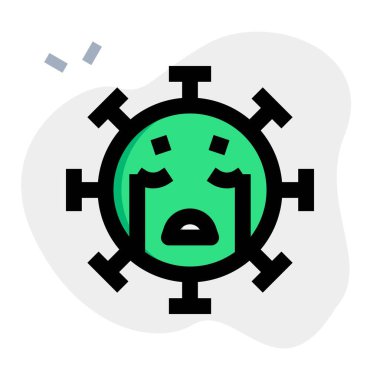 Ağlayan koronavirüs yüz emojisi tanımı