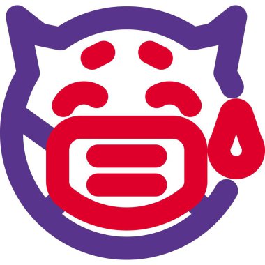 Şeytan ağlayan emoji. Koronavirüs salgını.