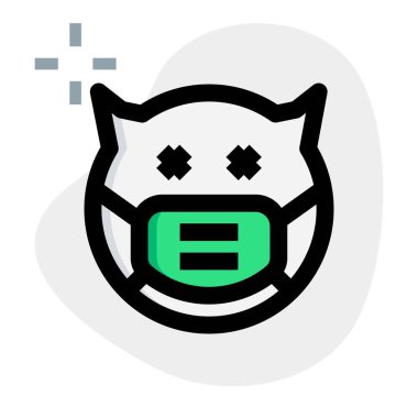 Yüzünde maske olan ölü yüz ifadesi.