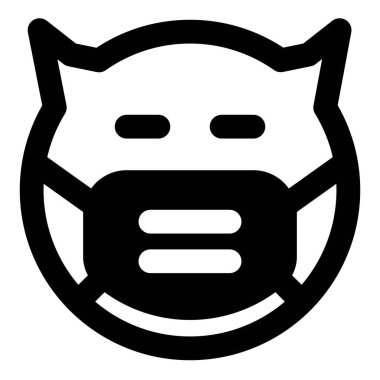 Maske takan yüz ifadesi olmayan şeytan.