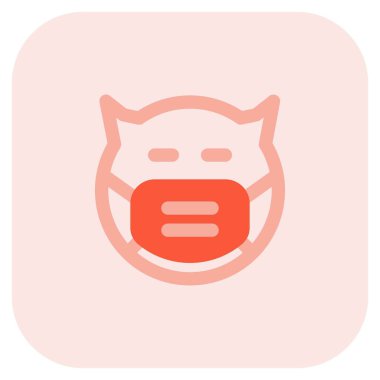 Maske takan yüz ifadesi olmayan şeytan.