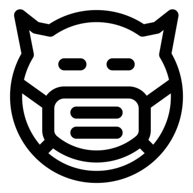 Maske takan yüz ifadesi olmayan şeytan.