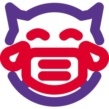 Hastalıktan kaçmak için maske takan şeytanın sevinç gözyaşları.