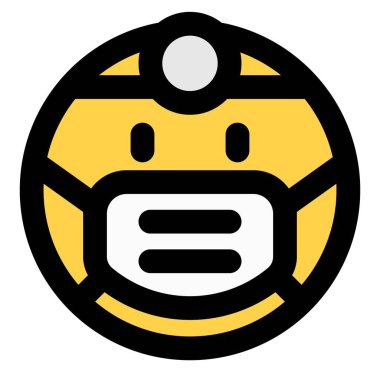 Doktor ya da cerrah emojisi ameliyat maskesi ve lamba takıyor.