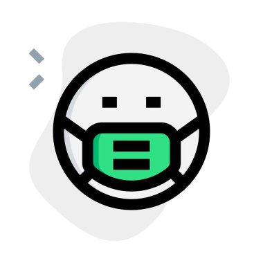 Maske takan ifadesiz yüz ifadesi.