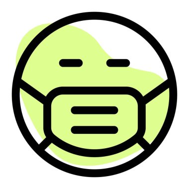 Maske takan ifadesiz yüz ifadesi.