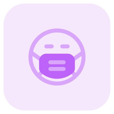 Maske takan ifadesiz yüz ifadesi.