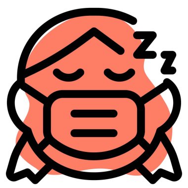 Küçük kız çocuk uyurken maske takıyor.