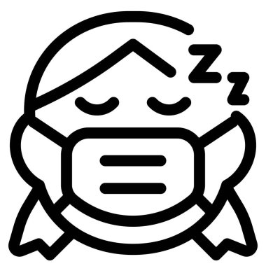 Küçük kız çocuk uyurken maske takıyor.