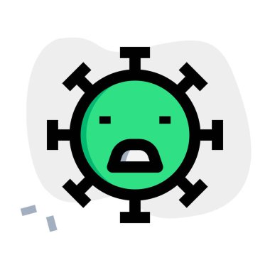 Bir koronavirüsün asık suratlı duygusal ifadesi