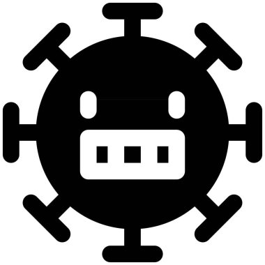 Sırıtma düzeni olan bir koronavirüsün duygusal ifadesi