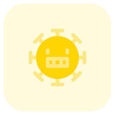 Sırıtma düzeni olan bir koronavirüsün duygusal ifadesi