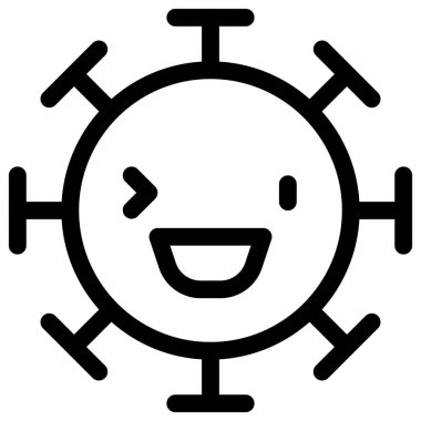 Coronavirus 'un sağ göz kırpma emojisi ifadesiyle sırıtarak.