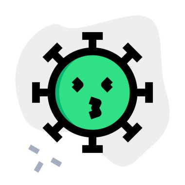 Öpüşme ifadesi olan bir duygusal koronavirüs düzeni