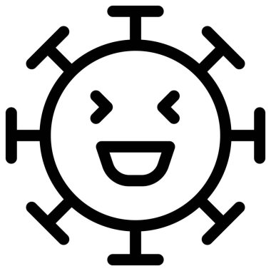 Bir koronavirüs düzeninin gülen emoji ifadesi