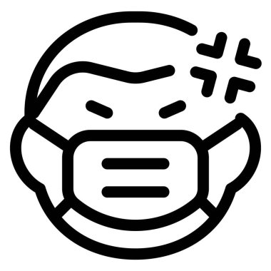 Yüzünde maske olan sinirli bir adam.