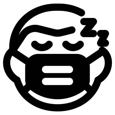 Yetişkin bir adam uyurken maske takıyor.